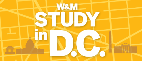 graphic yellow map of Washington DC with Study in DC text